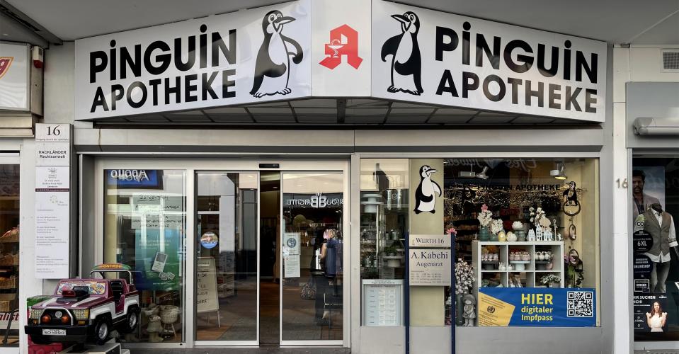 Außenansicht Pinguin-Apotheke, Wuppertal, Werth 16